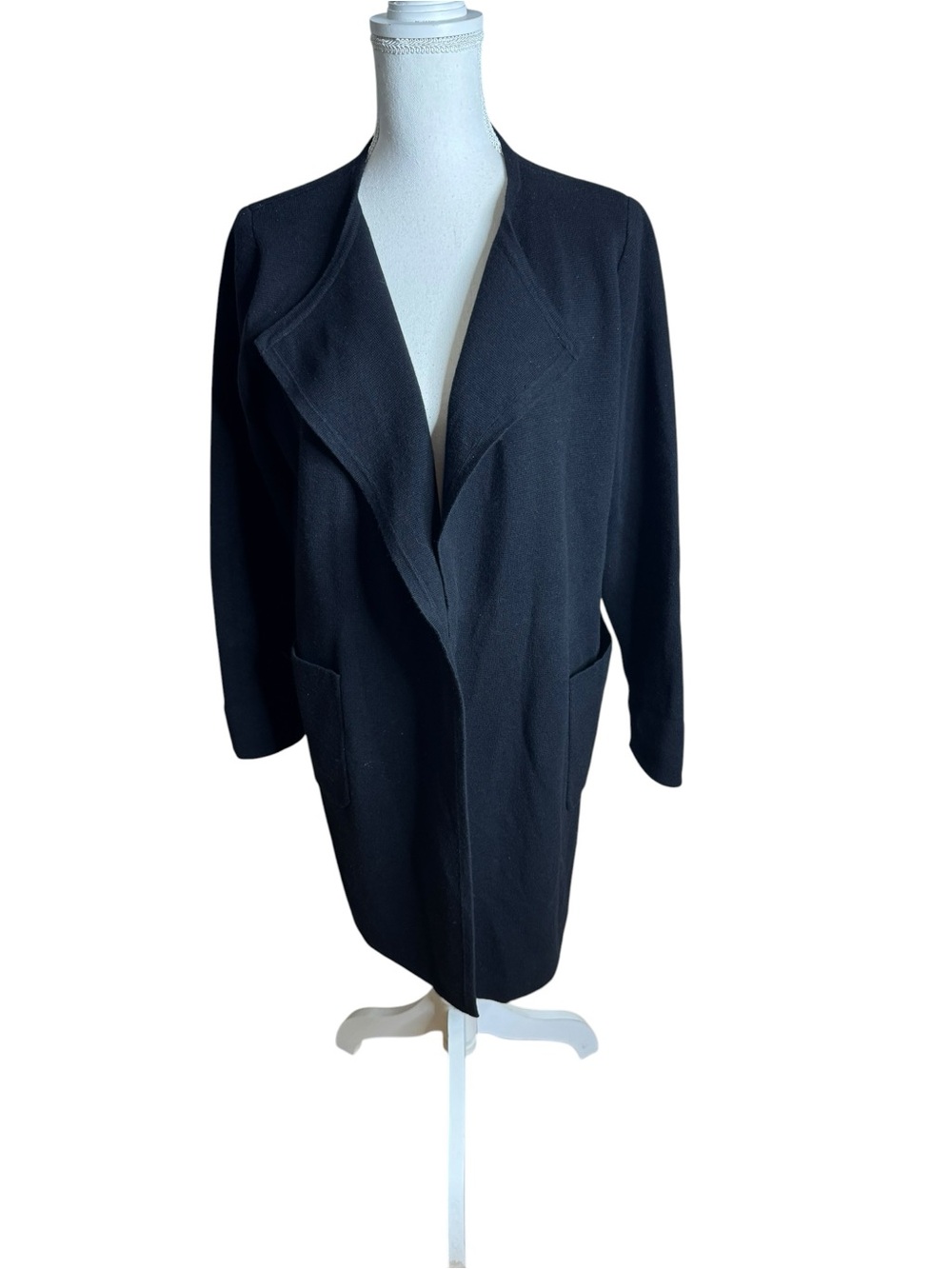 J. Crew 365 Juliette Collarless Sweater-Blazer in Black Medium